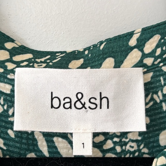 BA&SH Esmee Printed Midi Dress - Green Size 1/S - Picture 6 of 14